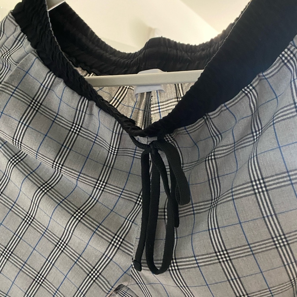 Plaid Drawstring Pants